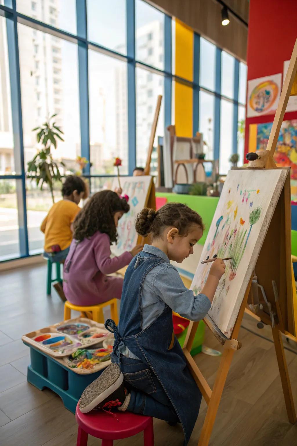 Inspire creativity with an indoor art gathering for aspiring artists.