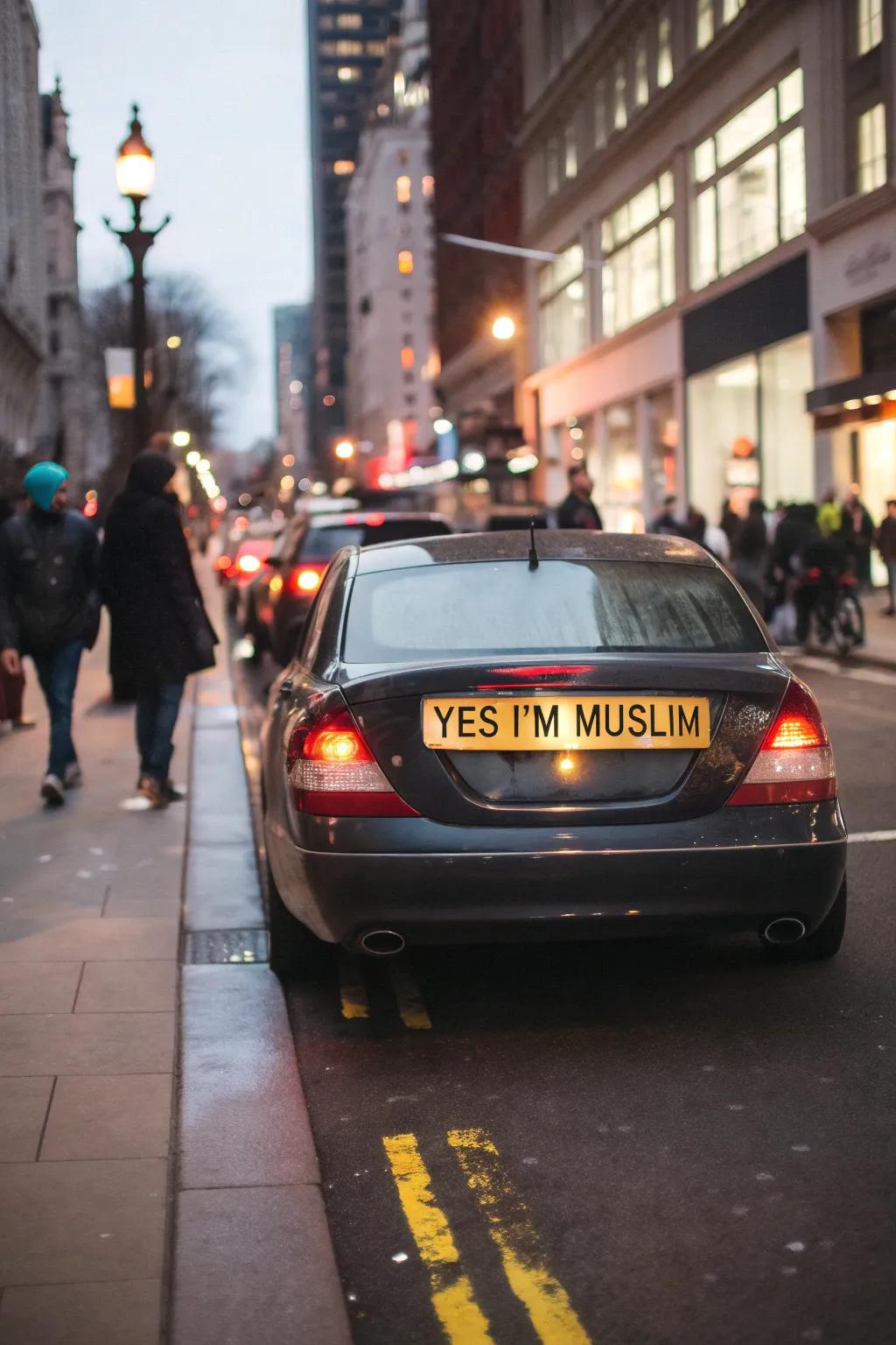Make an unforgettable statement with this expressive vehicle tag.