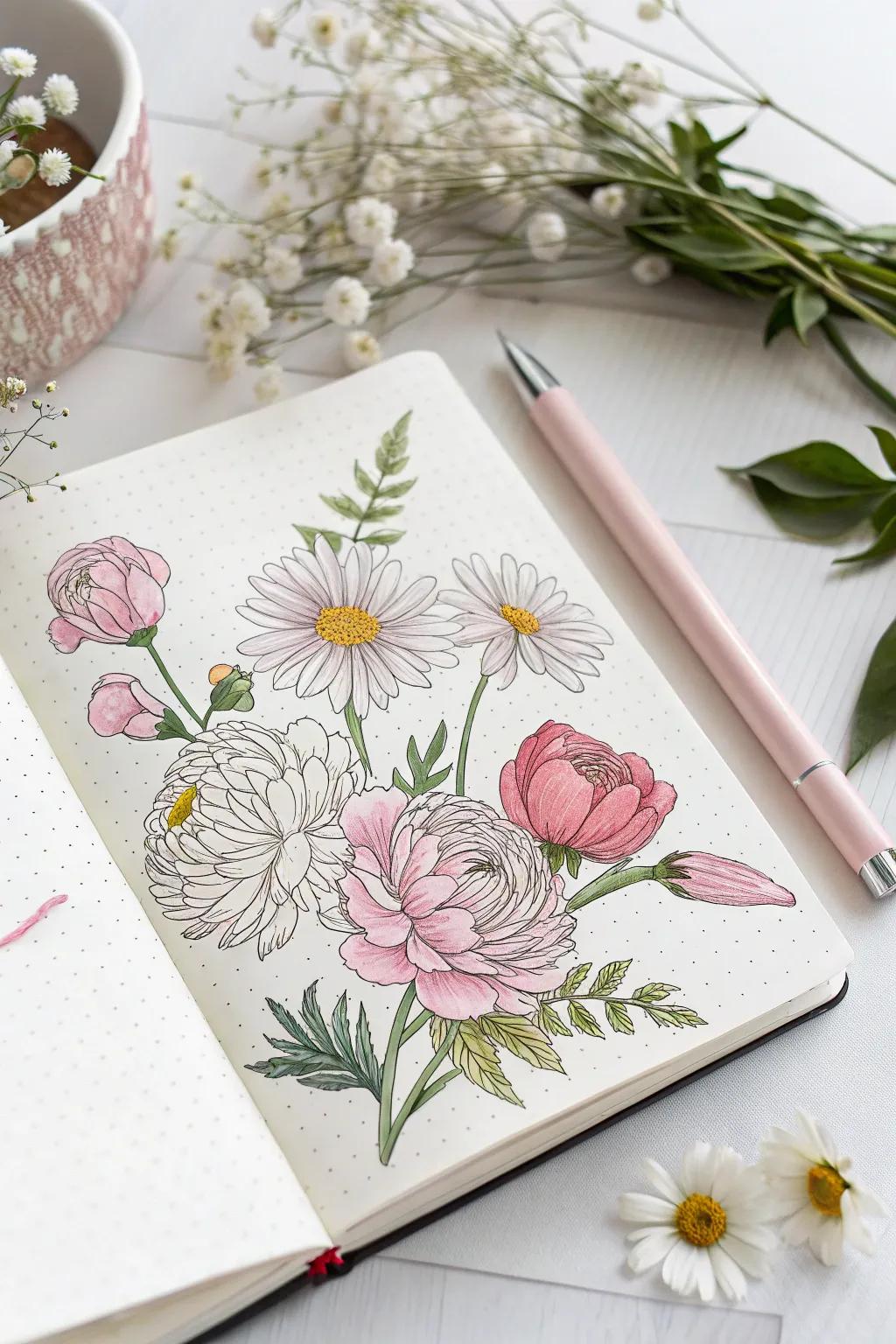 Celebrate the soul of summer with a flowering floral fantasy on your June journal cover.