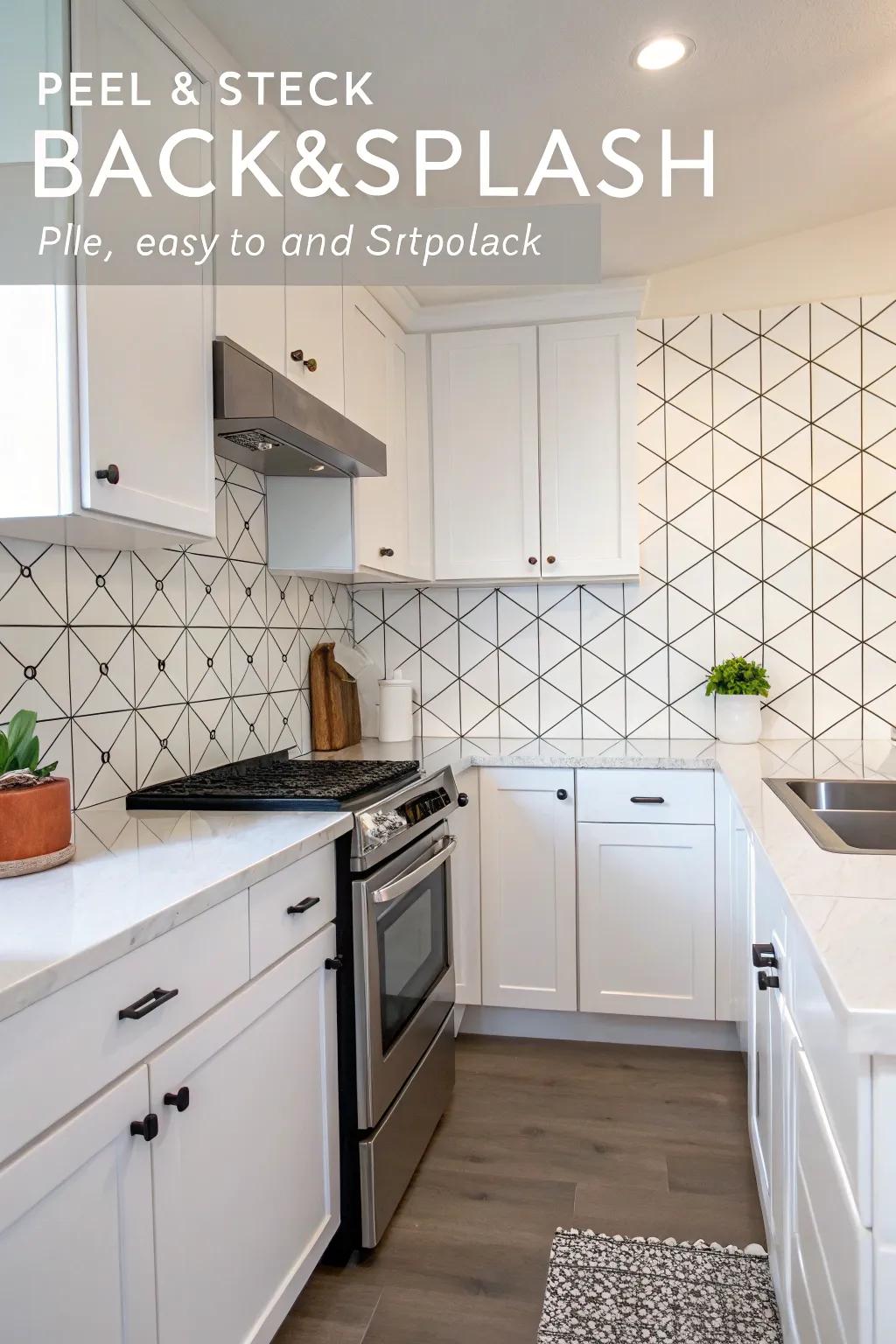 Adhesive-backed tiles provide a swift and stylish enhancement for any kitchen setting.