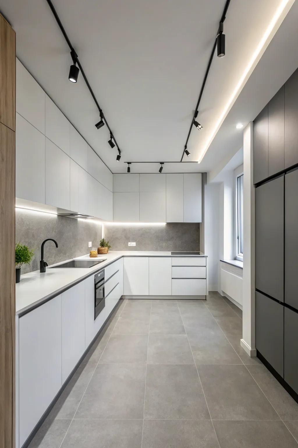 Attain a modern aesthetic with understated rail lighting.