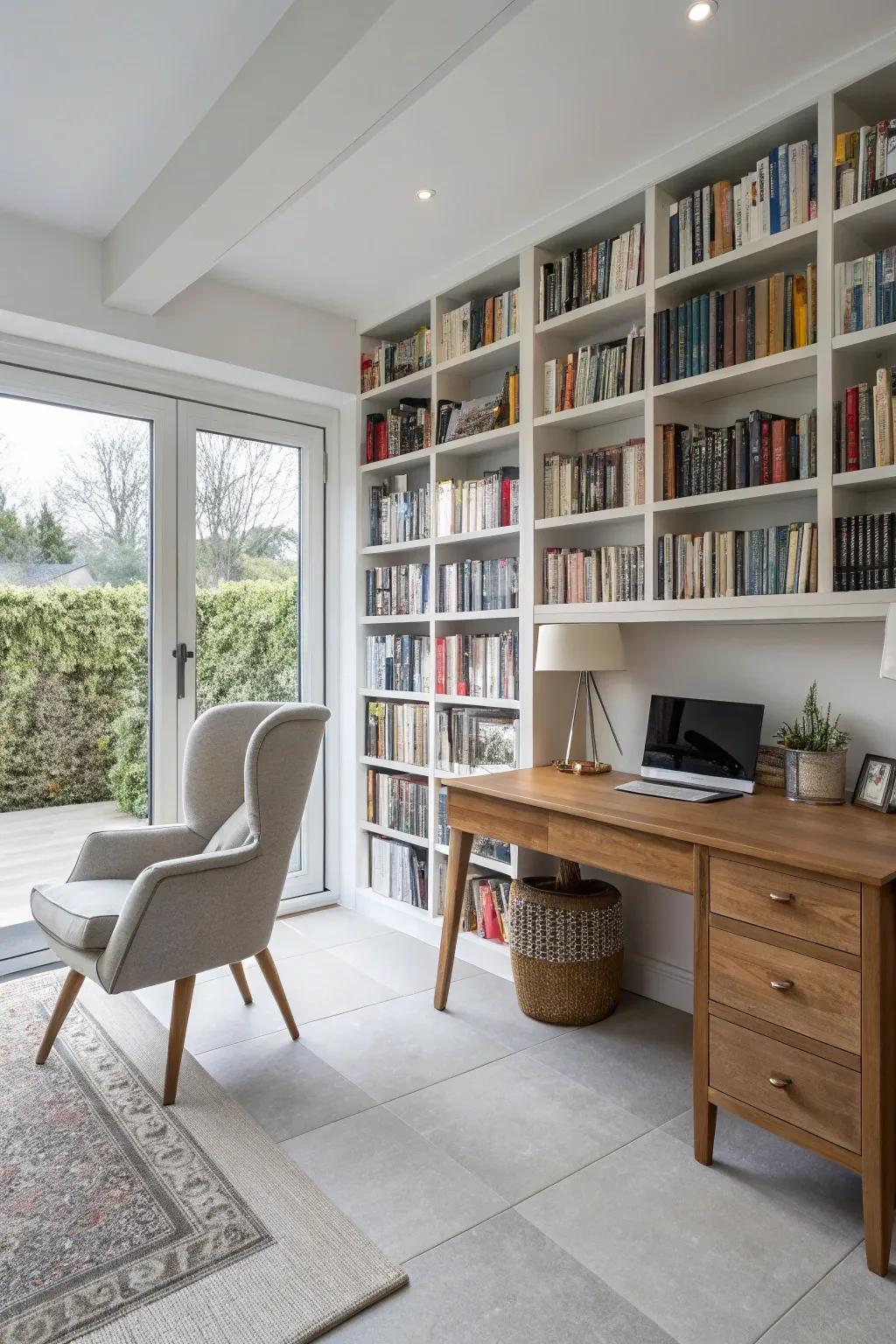 Transform your room with grand bookshelves that capture attention.