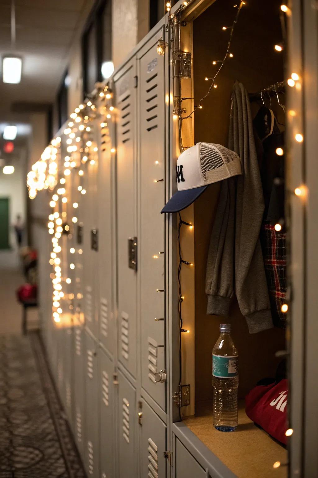 Envelop your locker in the gentle embrace of fairy lights.