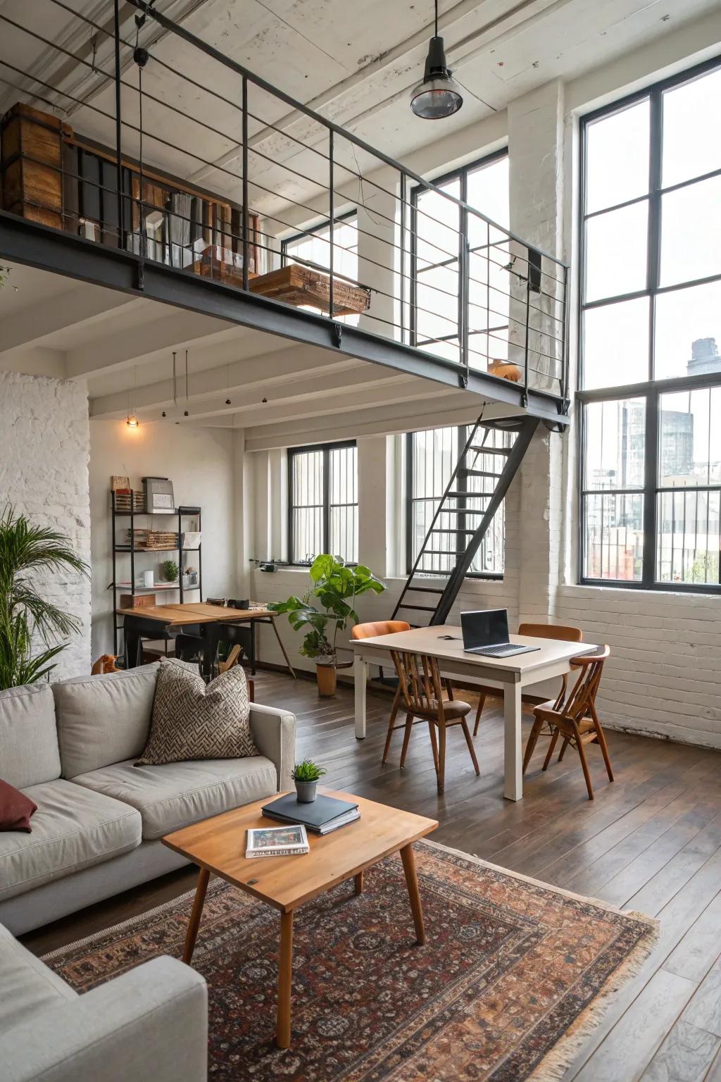 Utilize furniture to specify zones, all while preserving the overarching sense of openness.