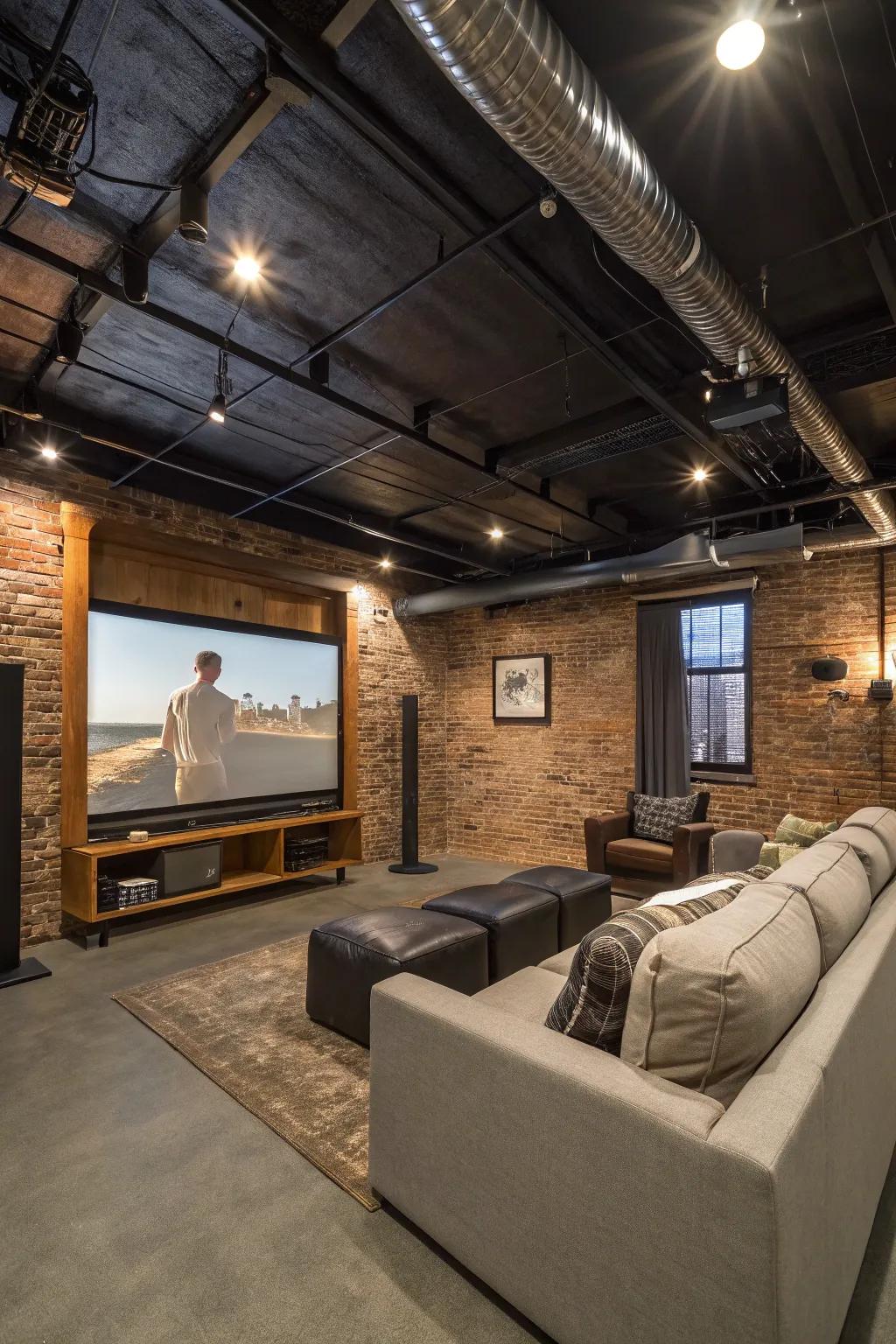 Revealed brick and industrial details craft a distinctive loft mood.