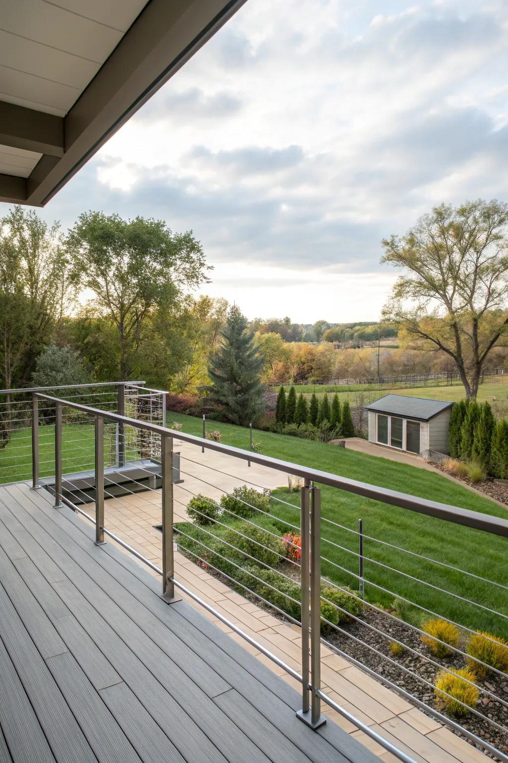 Sleek horizontal strips give a modern vibe to any deck.
