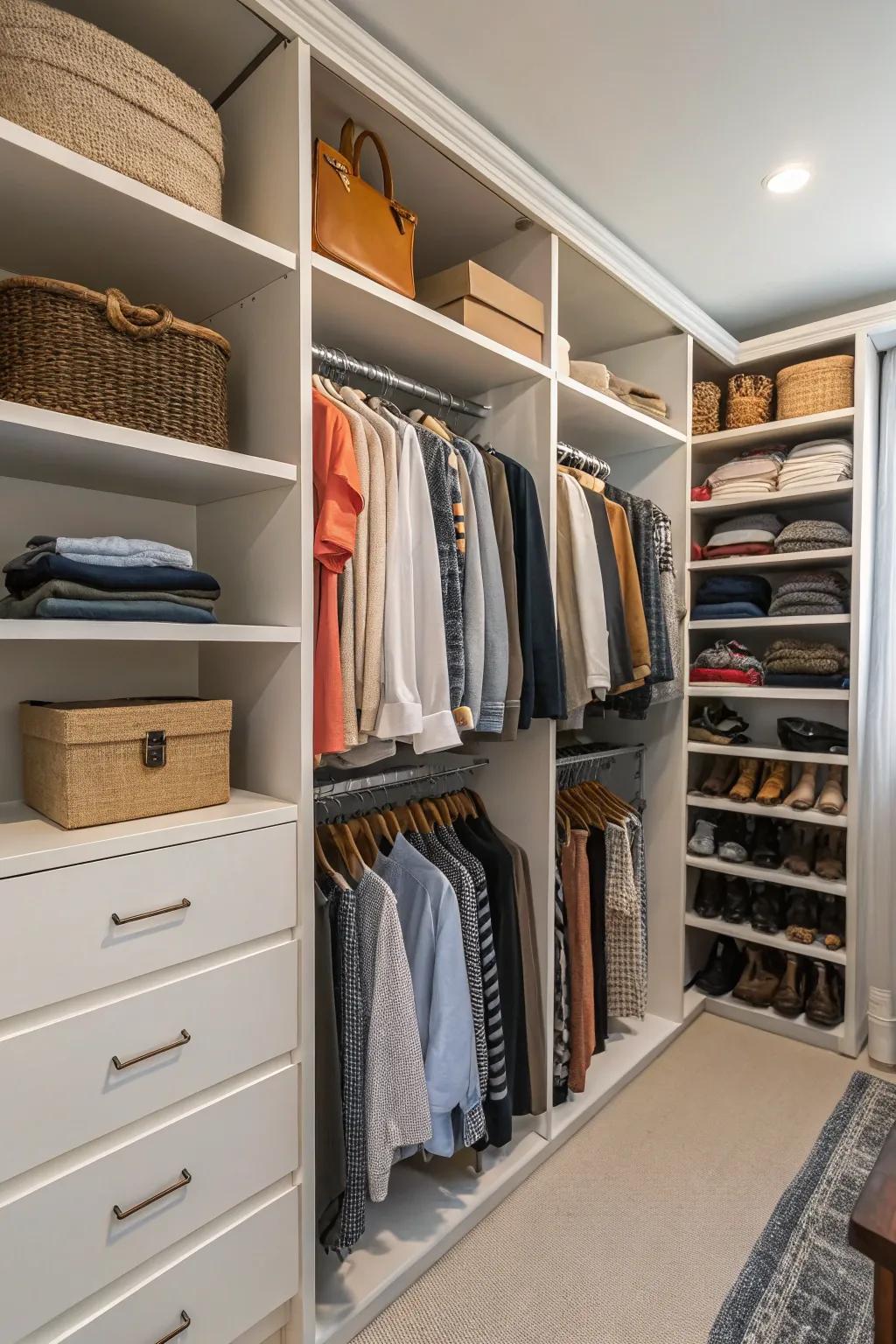 Utilizing tall shelving is a great idea to enhance storage by using vertical space.