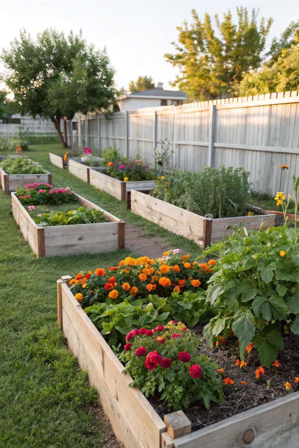 Elevated planters introduce structure and simplicity to your garden space.