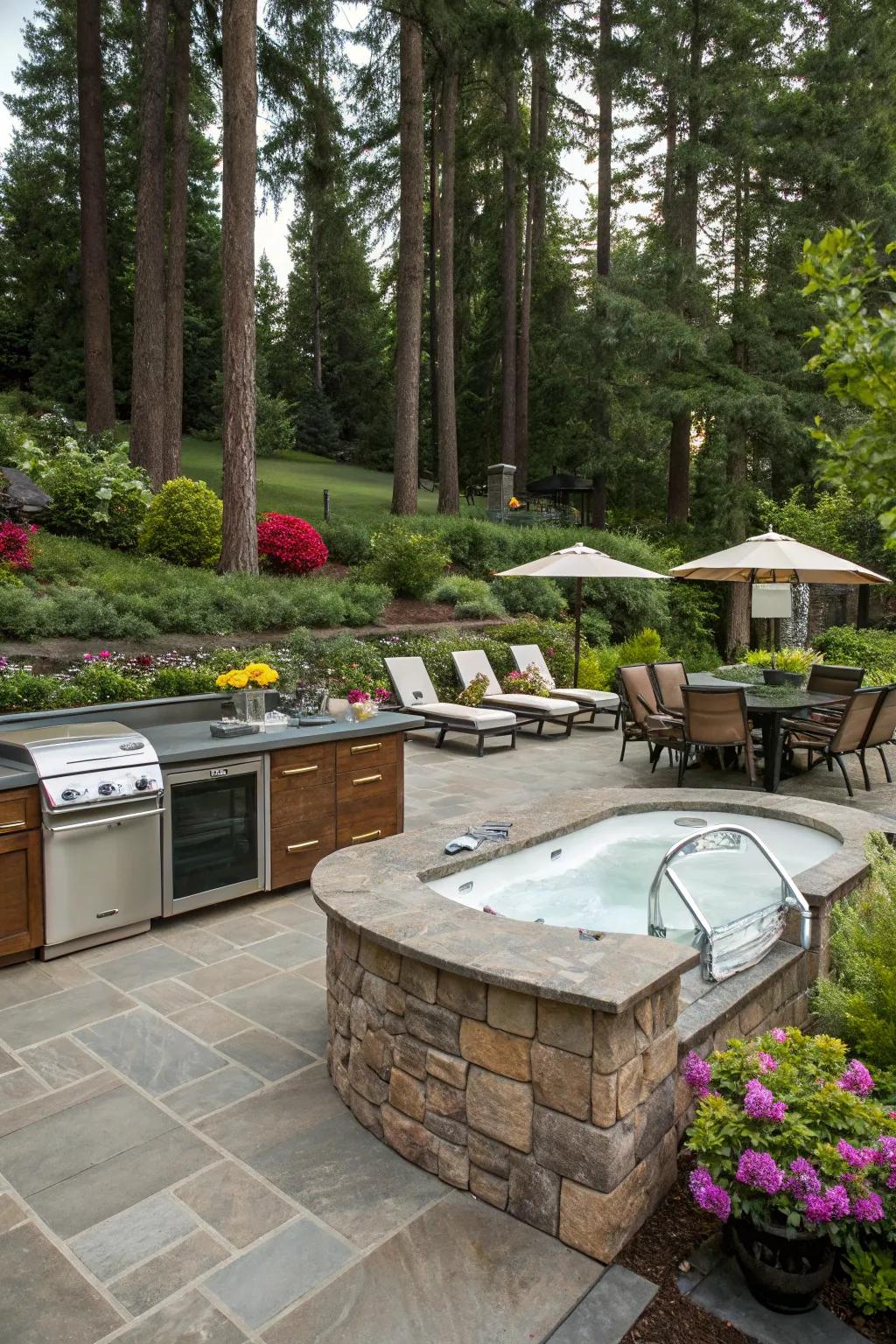 Achieve harmony by using matching materials for a seamless design.