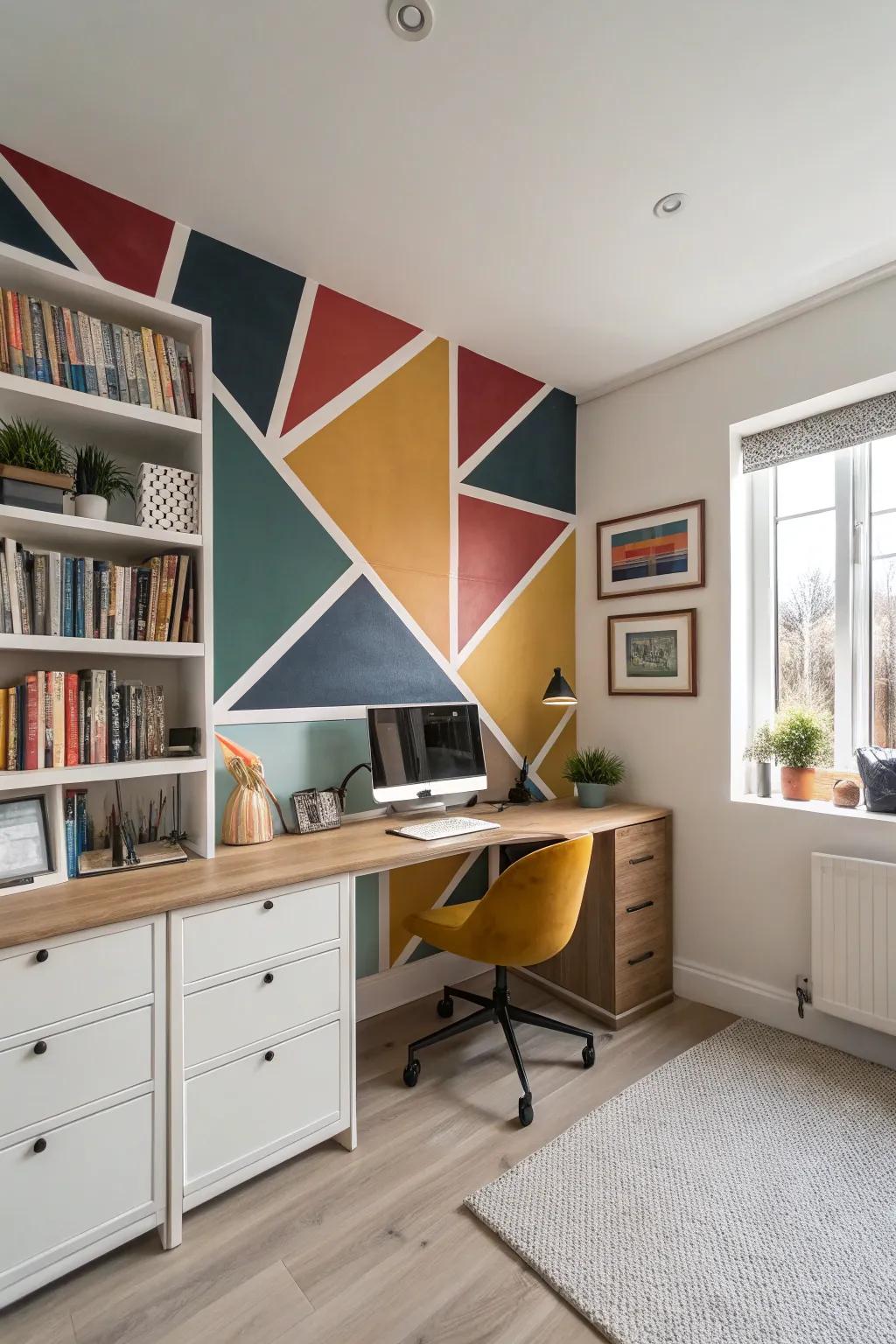 Geometric patterns introduce a modern feel to any area.