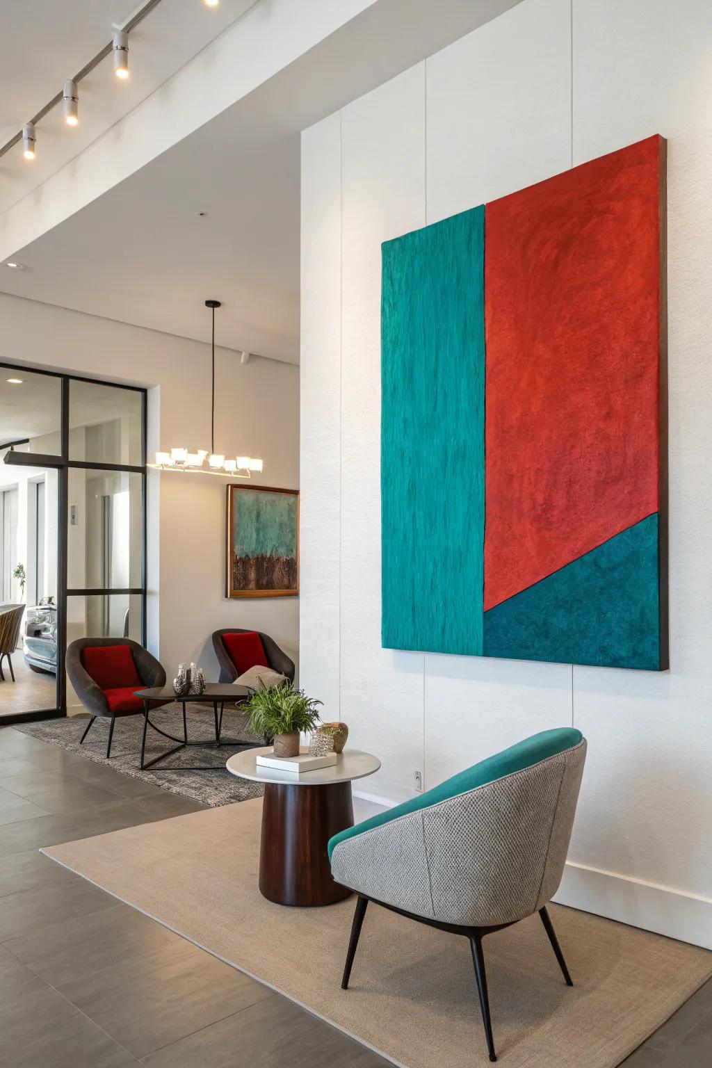 Striking color contrasts produce a strong visual impression.