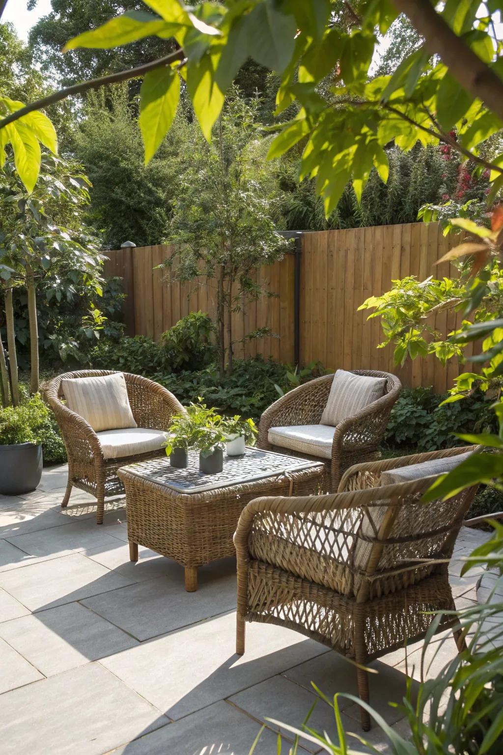 Vintage willow introduces a nostalgic yet vibrant feel to your patio.