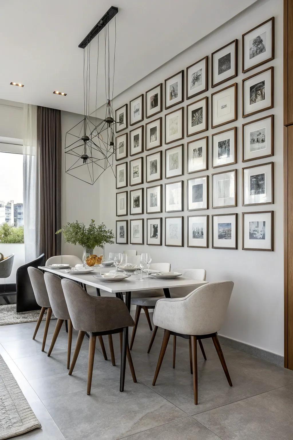 Create a streamlined and contemporary ambiance with a classic grid display.