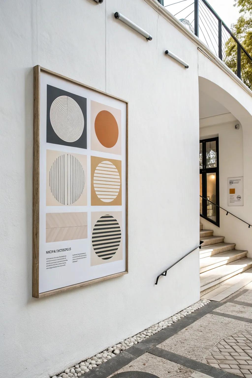 Minimalist posters infuse spaces with a sense of calm.