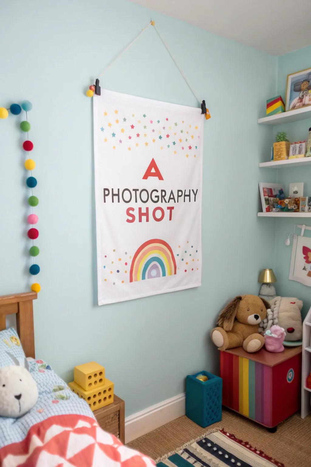 A lively and bold name display injecting vitality into a child’s room.