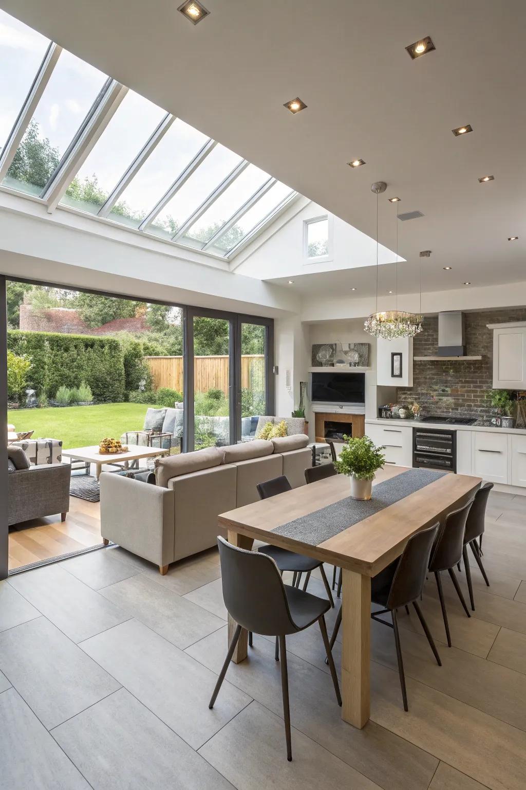 An open-plan rear extension connects living spaces, creating a more inclusive home environment.