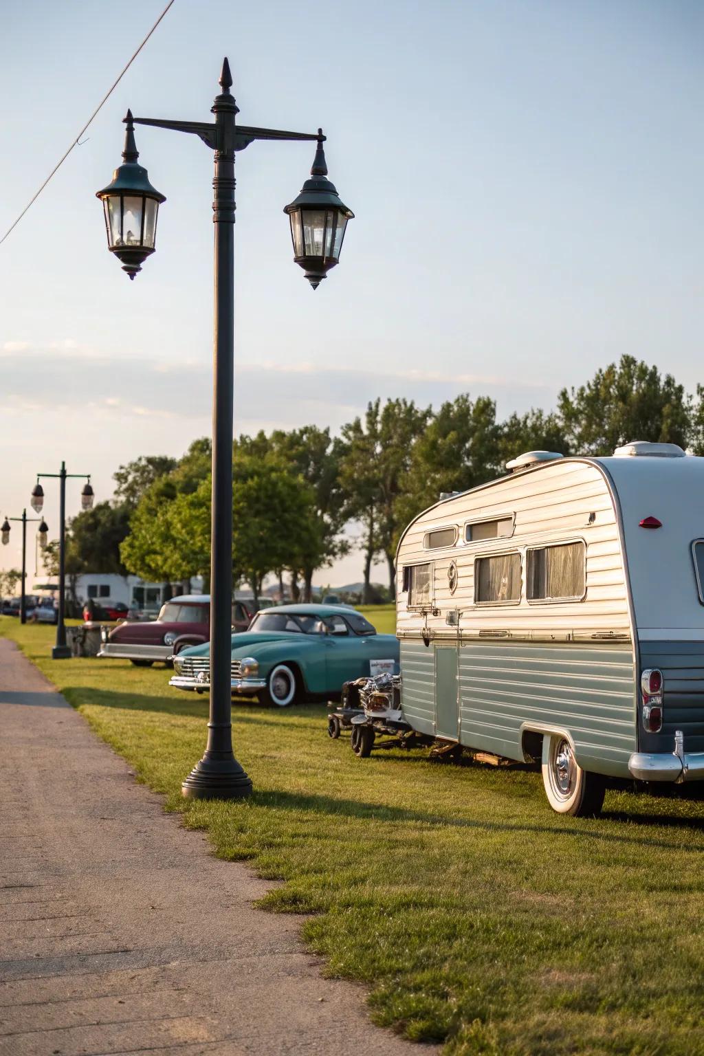 Timeless aluminum paneling brings a nostalgic element to your RV.
