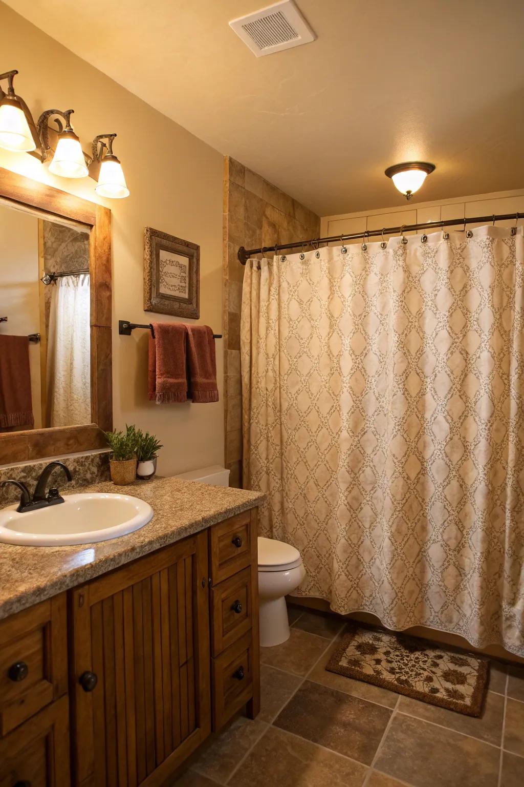 Textured fabrics imbue your bathroom with warmth and dimension.