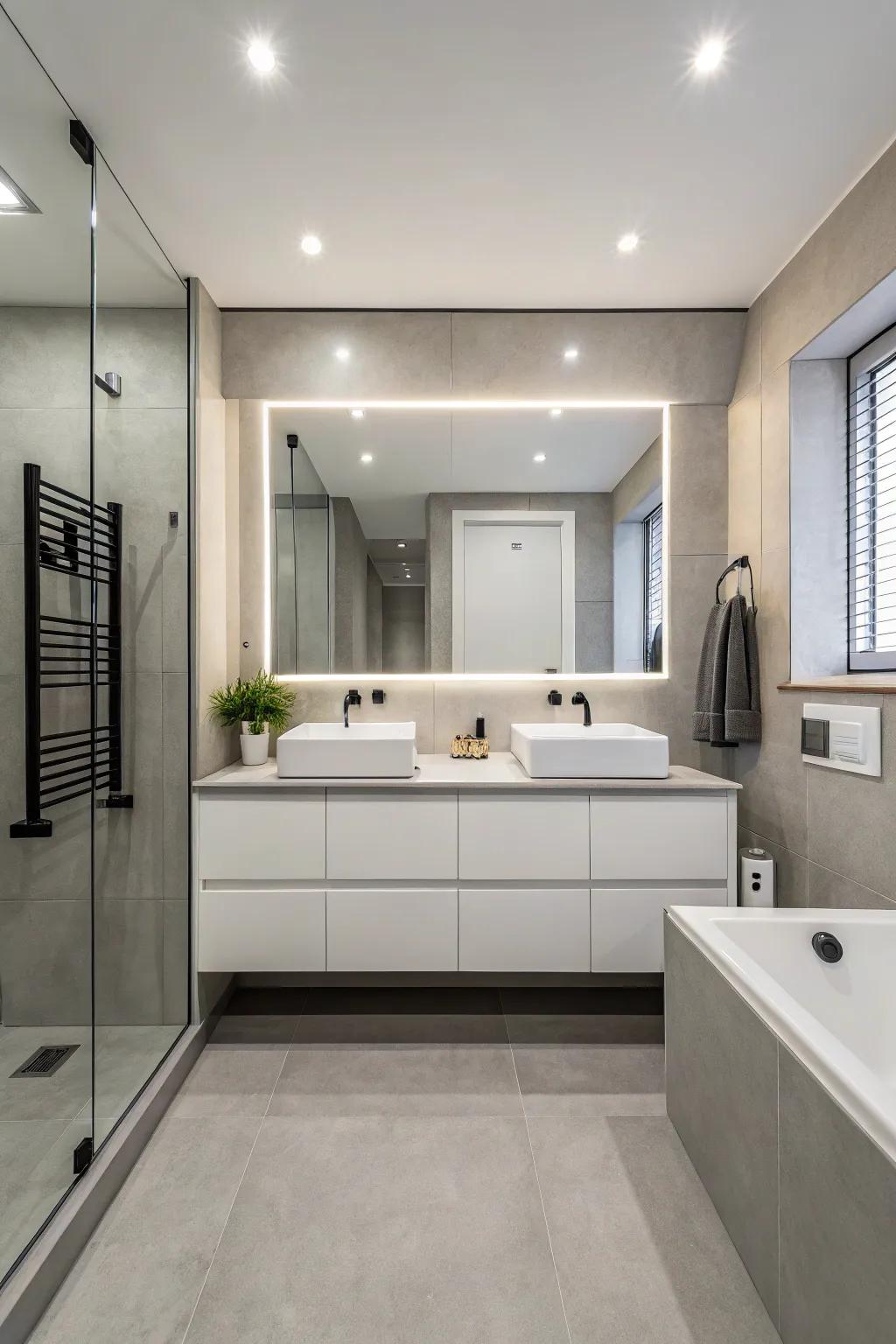 A minimalist bathroom radiates pure simplicity and refined style.