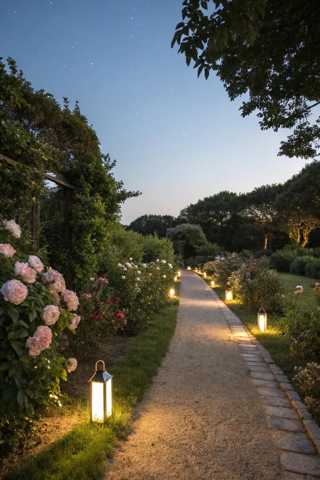 Pathway lights craft a scene for an enchanting night in your garden.