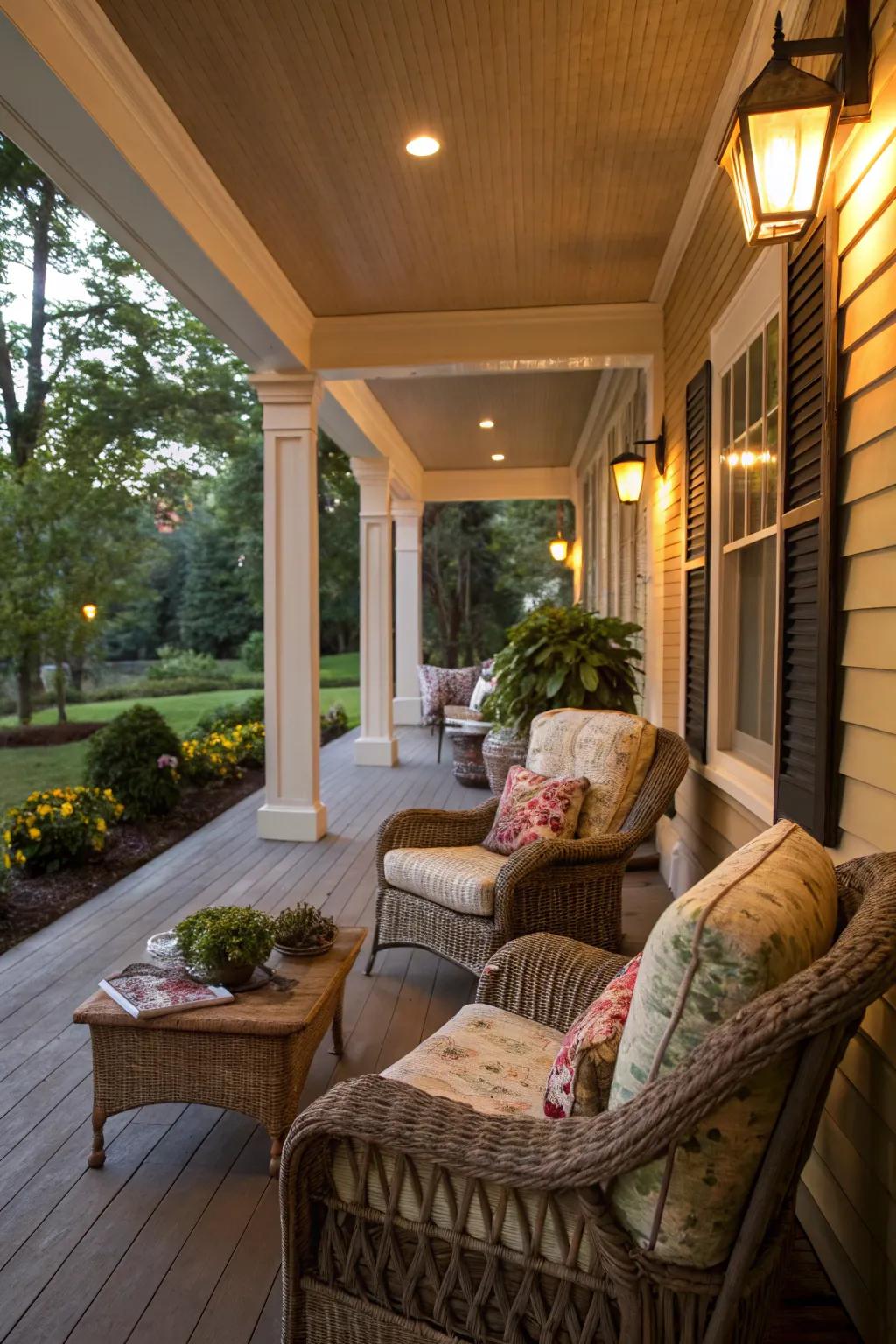 A serene seating area, ideal for unwinding on your veranda.