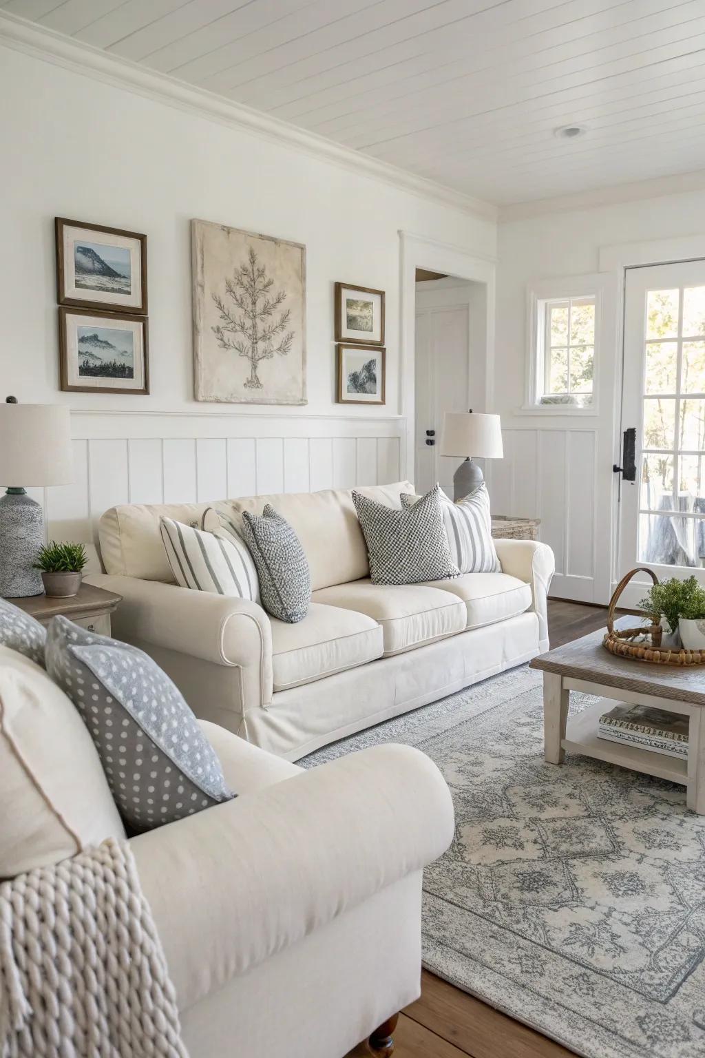 A subtle color scheme establishes a peaceful living environment.