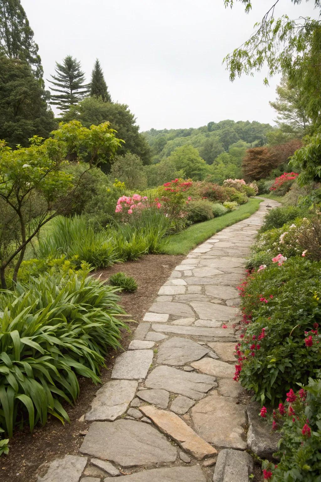 Rock borders bring arrangement and sophistication to garden spaces.