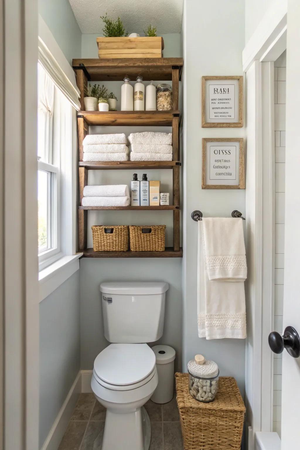 Take full advantage of vertical space using elegant shelving options.
