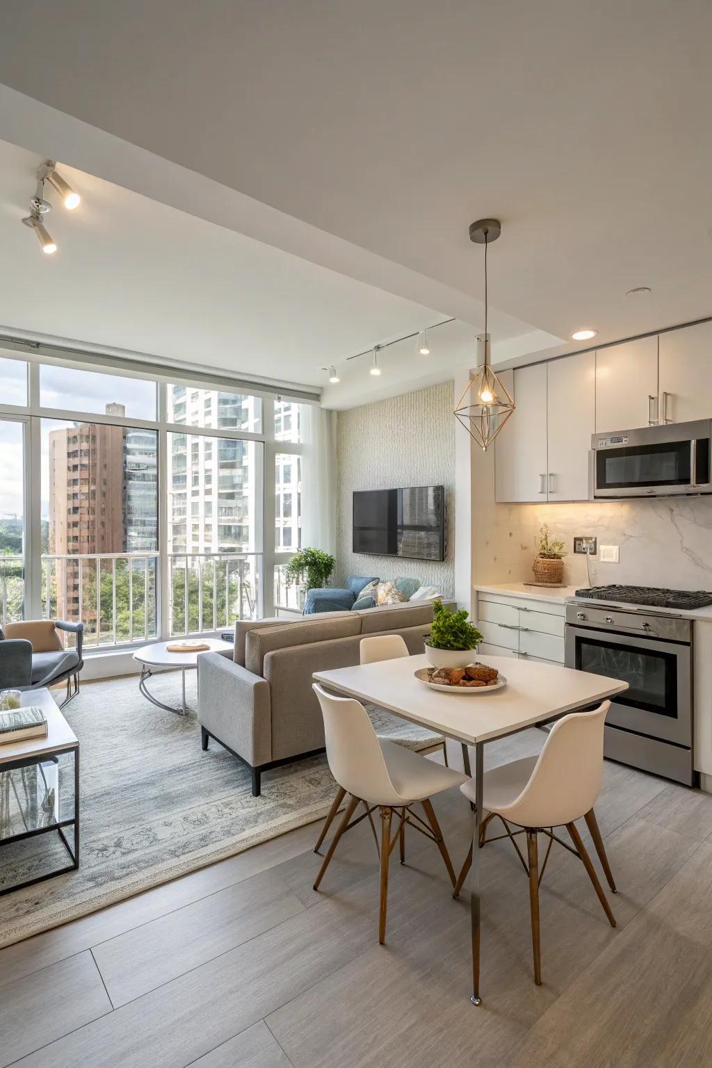 Open concepts generate a feeling of spaciousness in compact condos.
