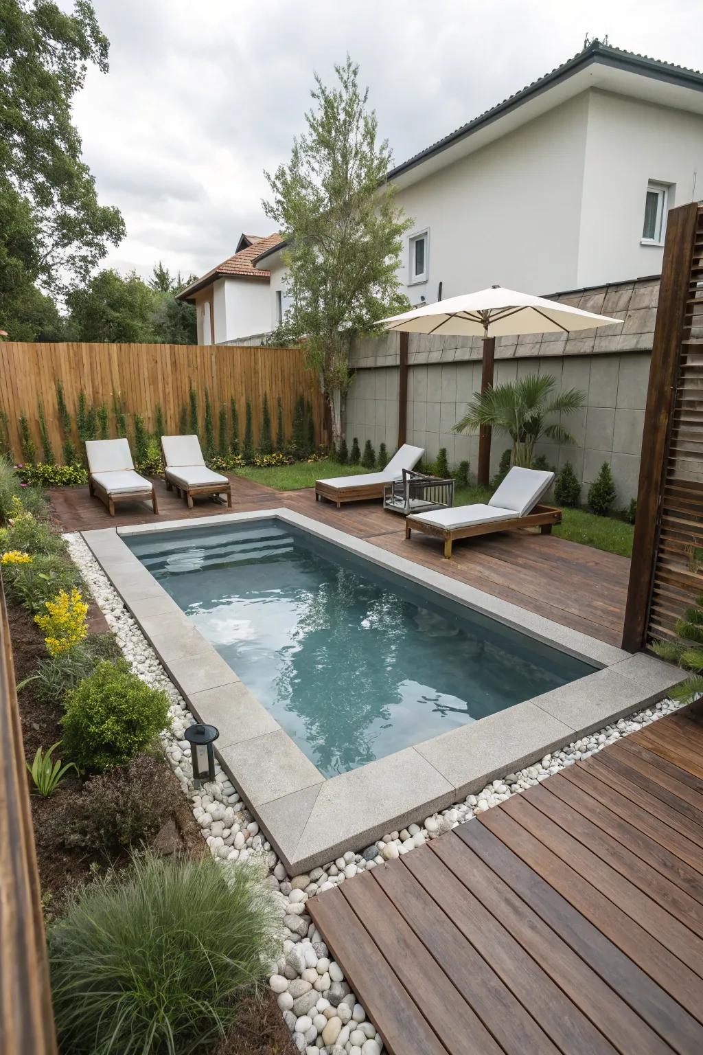 A sleek plunge pool offering a refreshing escape.