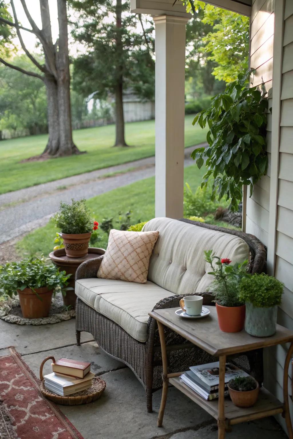 A snug corner nook, ideal for savoring coffee and relishing the scenery.