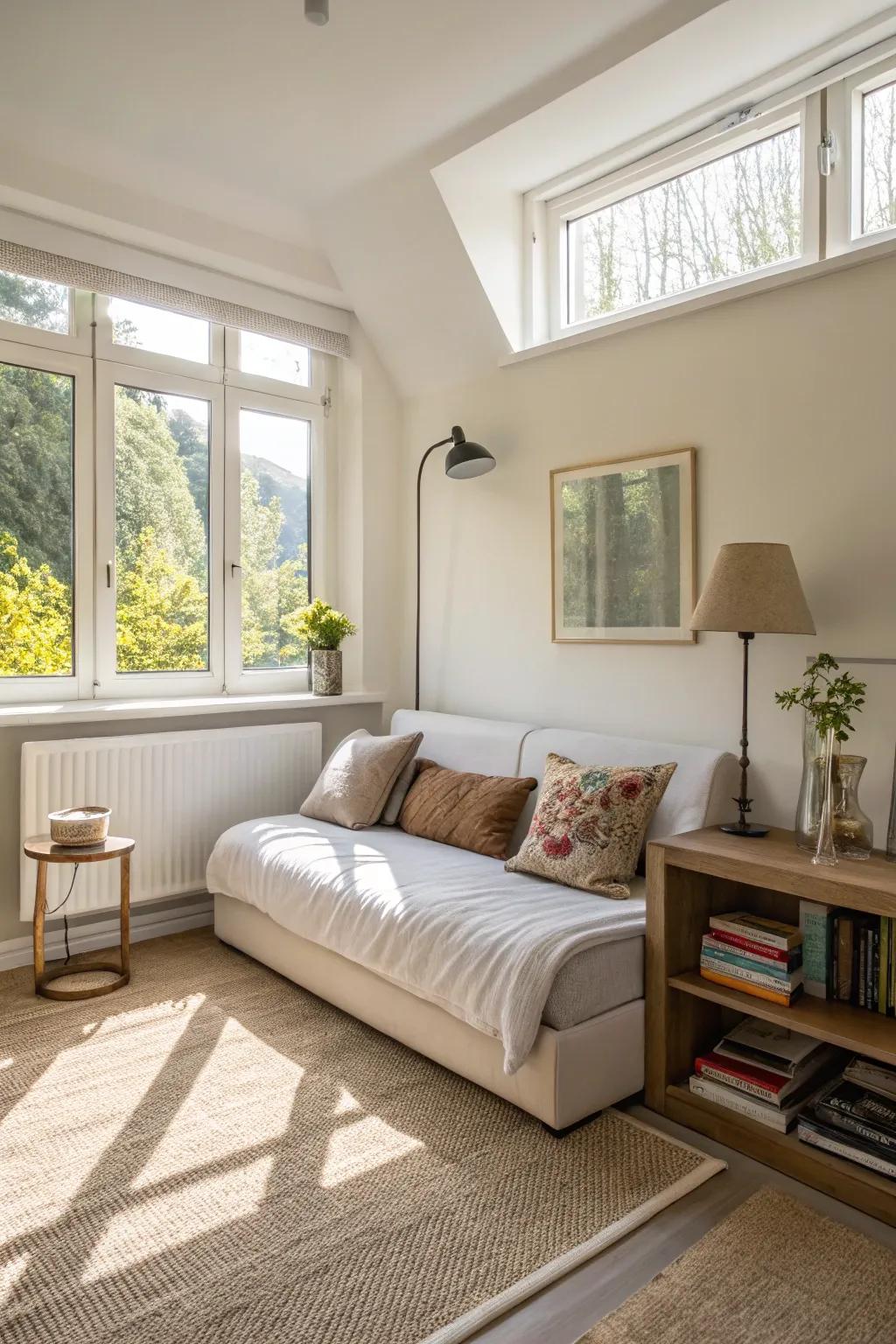 Carefully chosen convertible couches can make small spaces feel bigger.