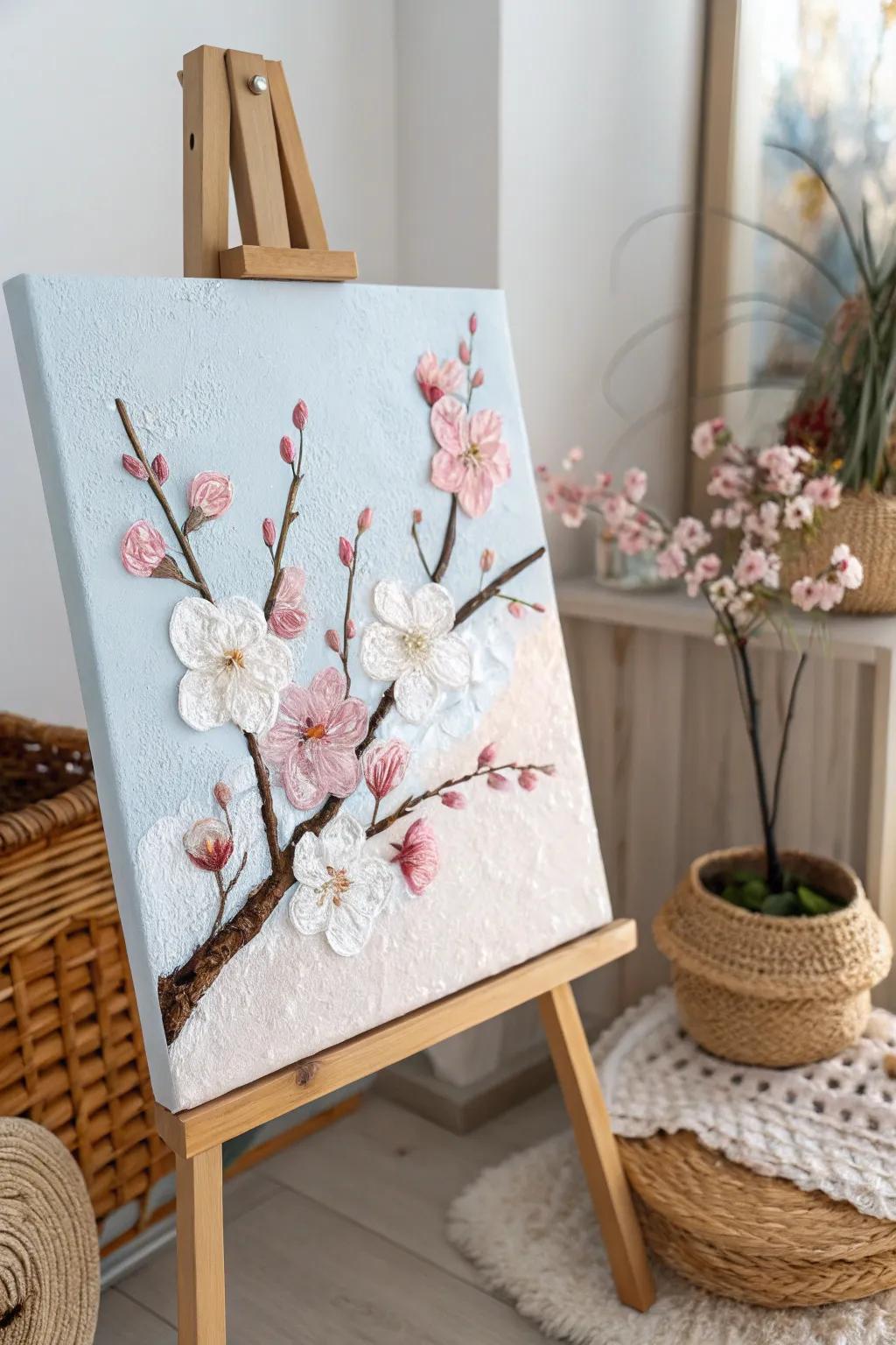 Celebrate the splendor of spring with this captivating cherry blossom artwork—ideal for beginners and minimalist art enthusiasts alike.