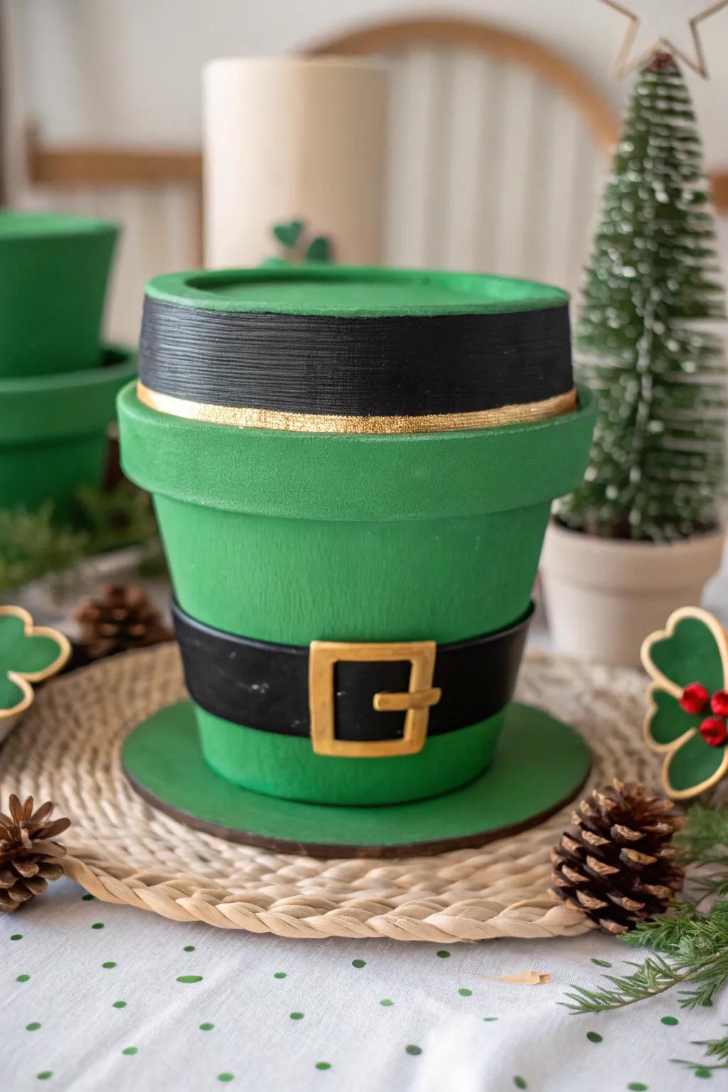 Pixie topper containers infuse a playful essence into any St. Patrick’s Day display.