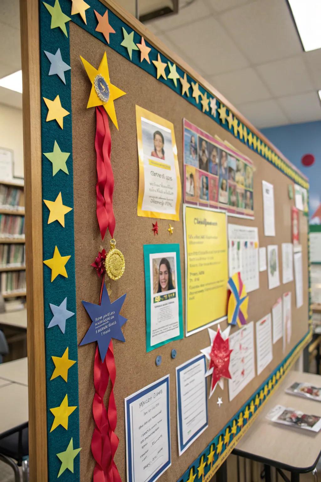 Highlighting successes with bright stars and ribbons.