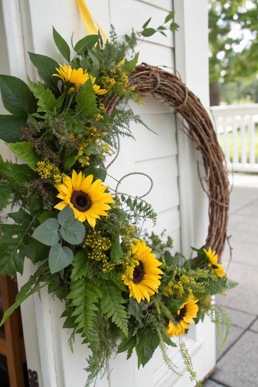 A timeless vine bloom wreath suitable for any time of the year.