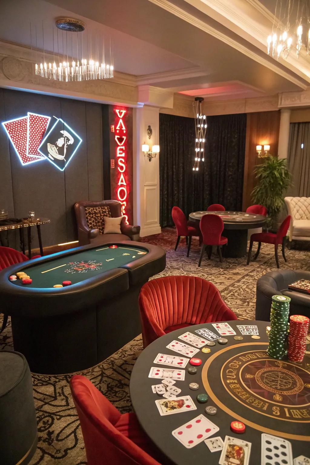 Craft a thrilling casino atmosphere at home with classic games.