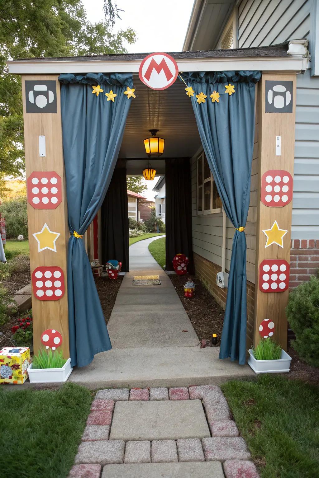 A fantastic entrance that teleports guests into a gaming universe.