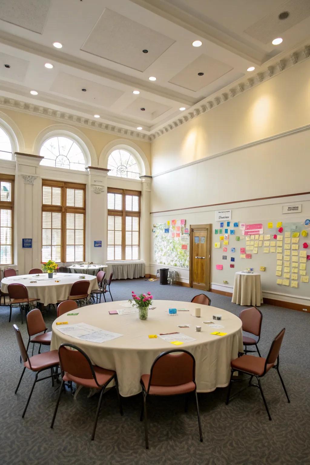 A collaborative hub thoughtfully designed to enhance brainstorming and teamwork.