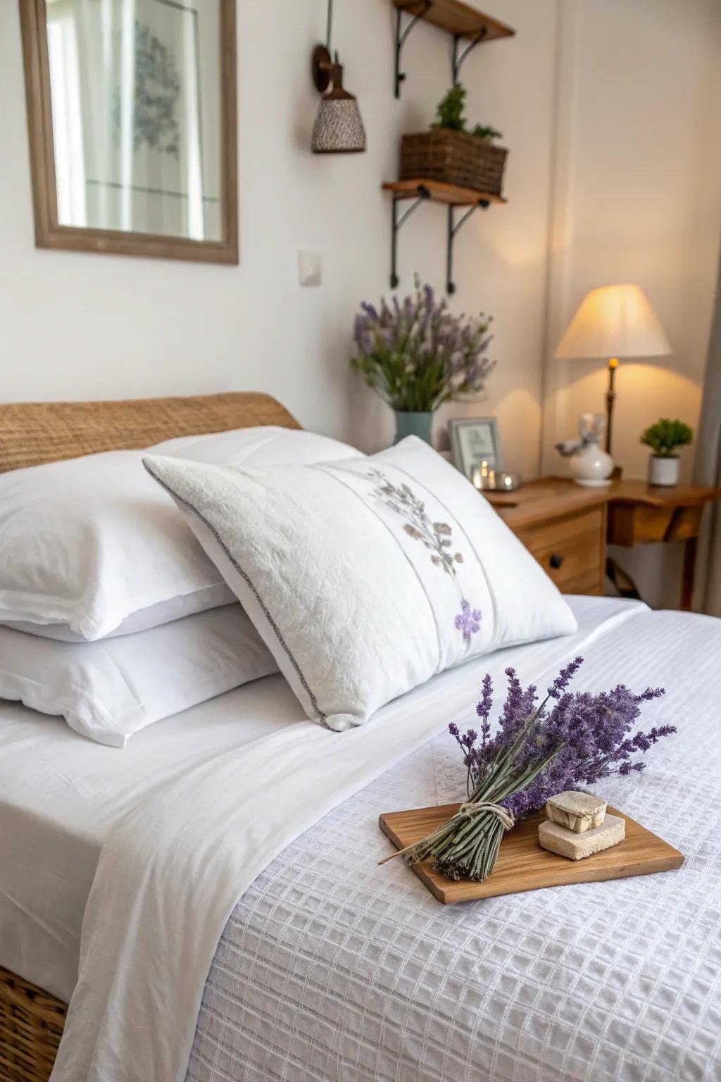 Enhance your bedtime routine with a soothing lavender pouch.