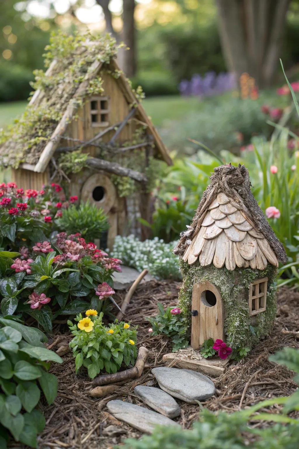Dainty fairy dwellings can infuse a touch of the fantastical into any garden nook.