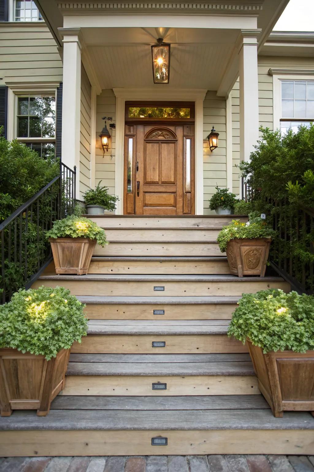 Balanced steps foster a harmonious and inviting threshold.