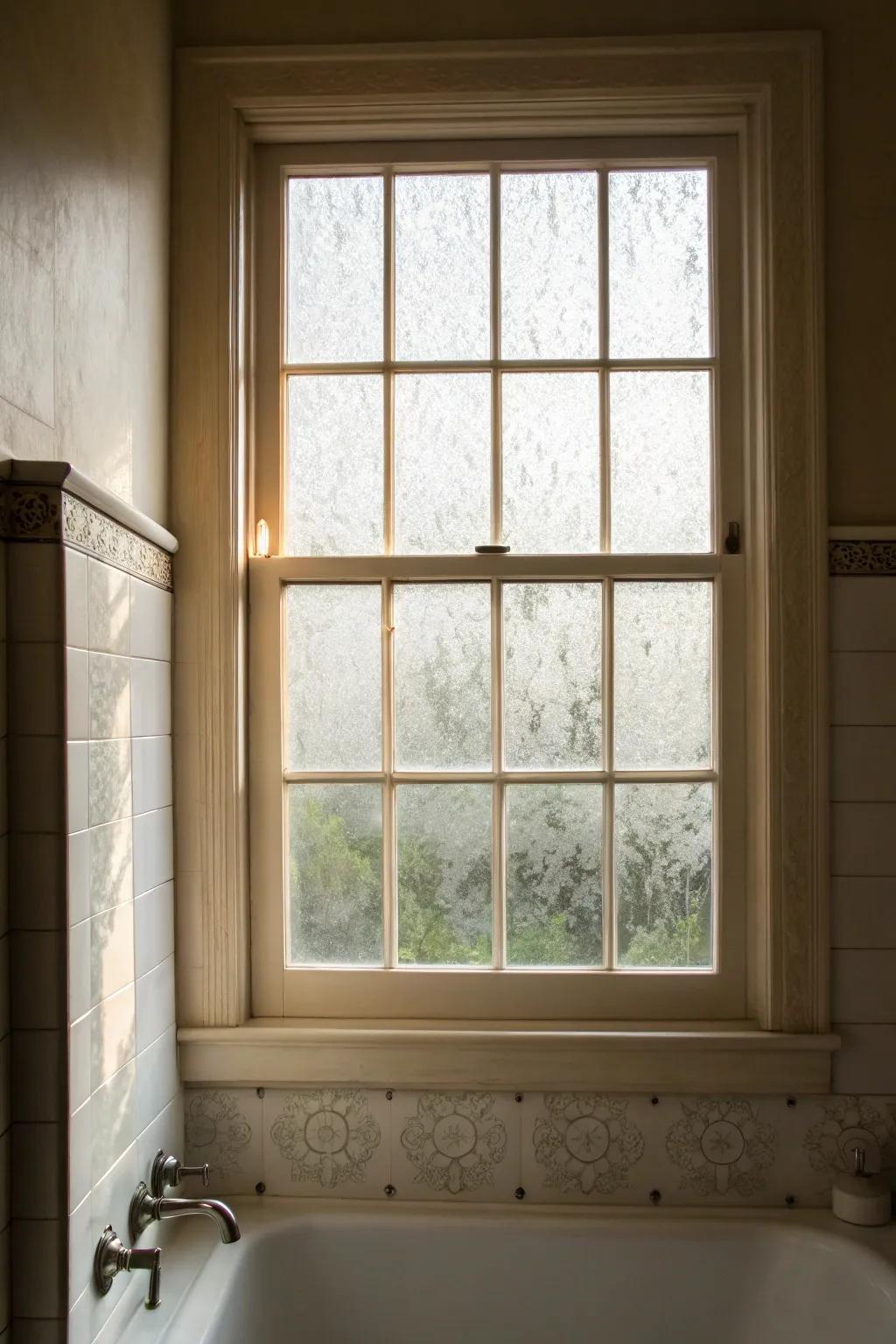 Frosted glass films let light in while keeping things private.