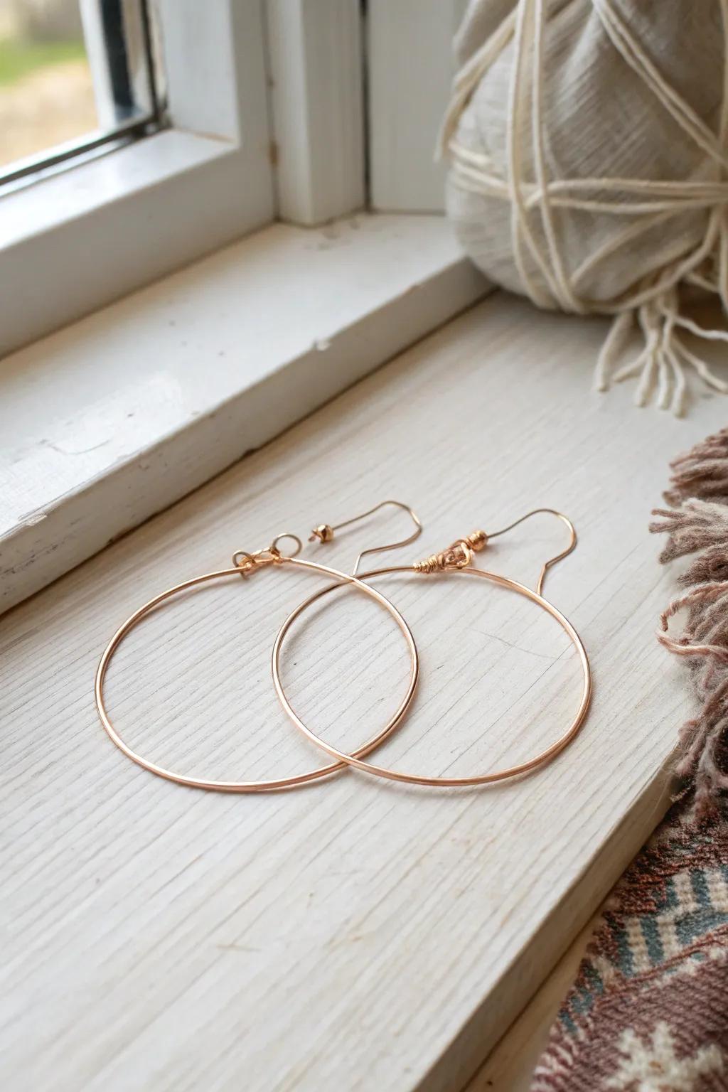 Love the simplicity with these handmade wire hoops, a wonderful mix of minimalist styling and bohemian sophistication.