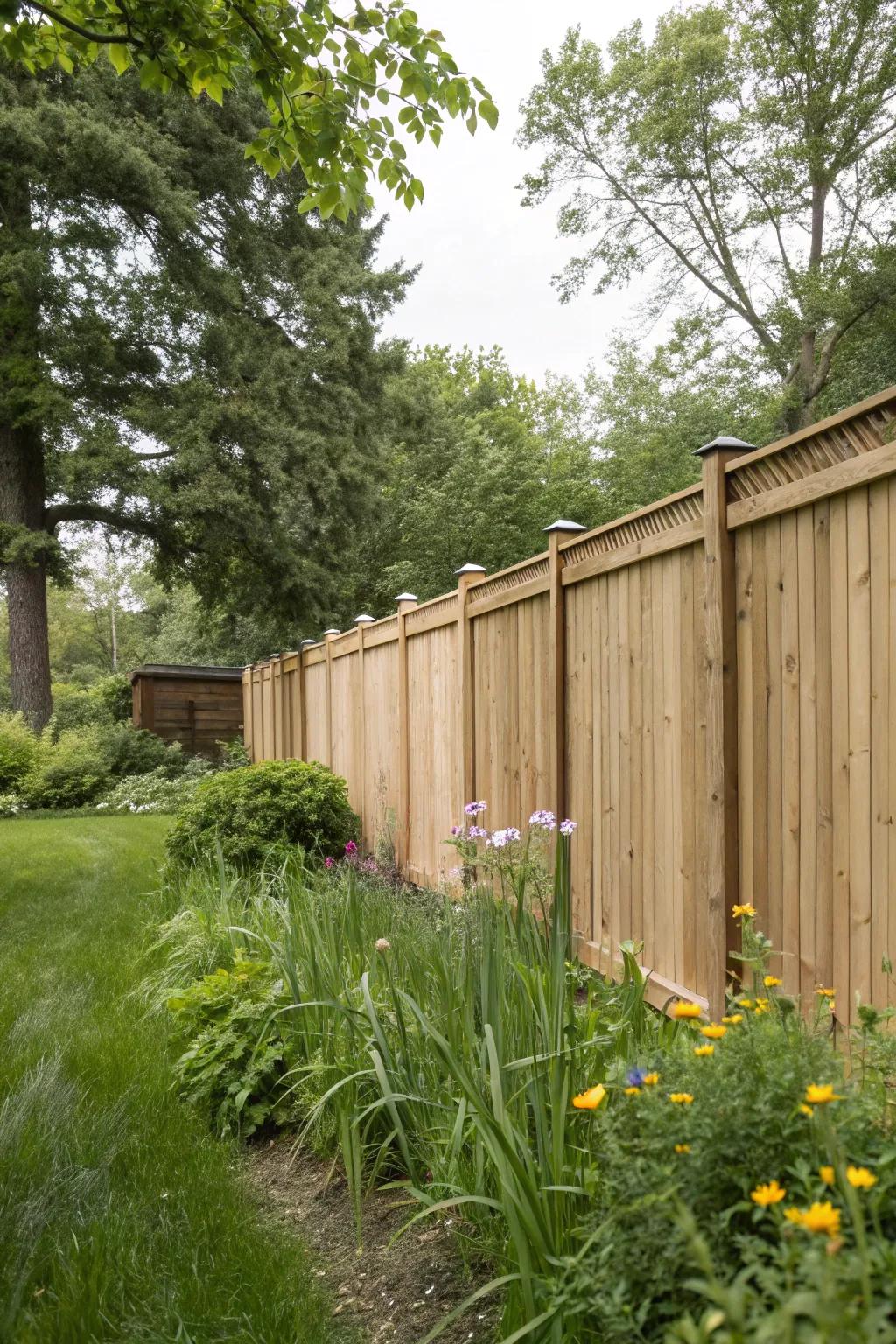 Solid wood panel fences establish an unmatched level of privacy for your backyard sanctuary.
