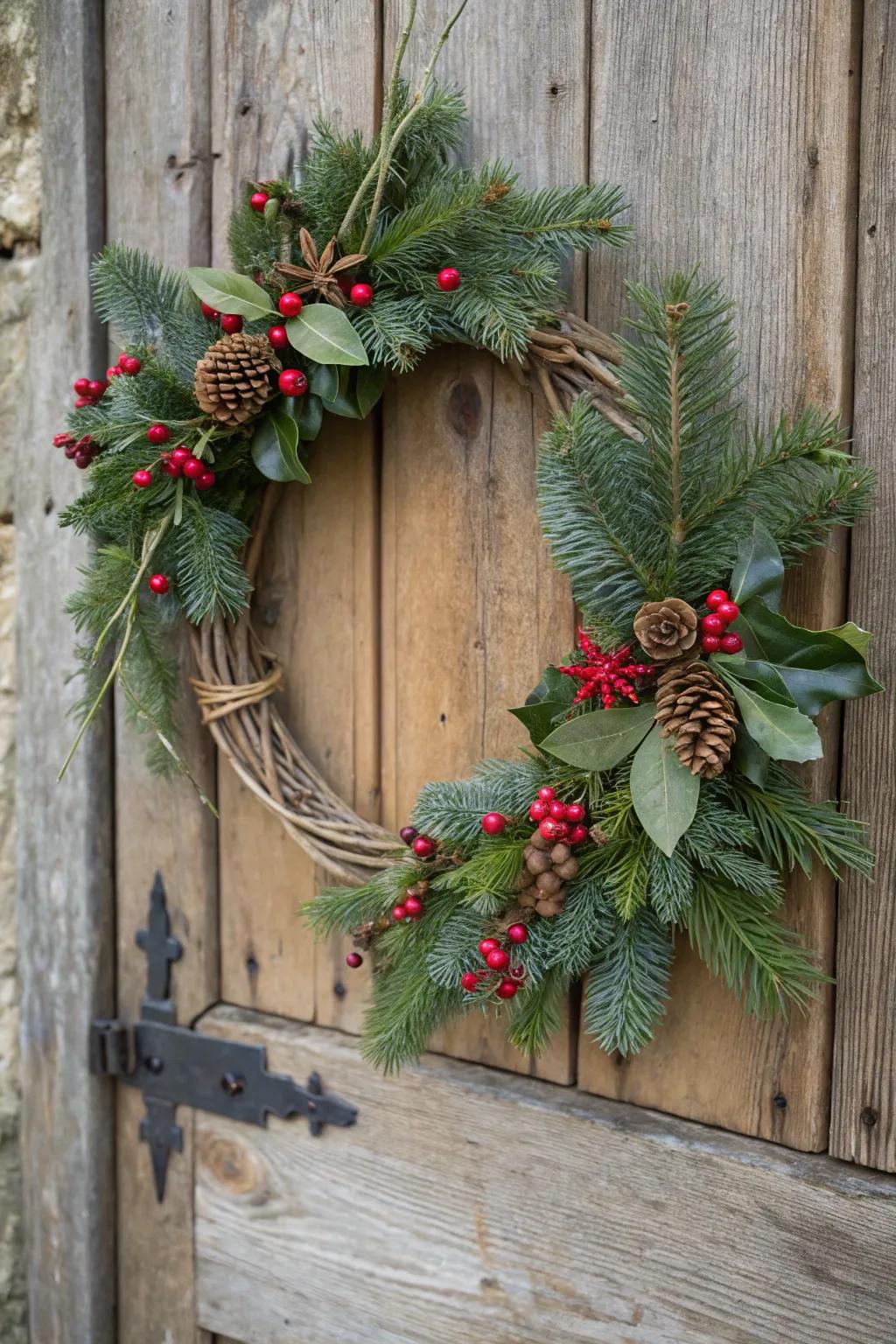 A festive Yule garland is all set to greet your cherished visitors.