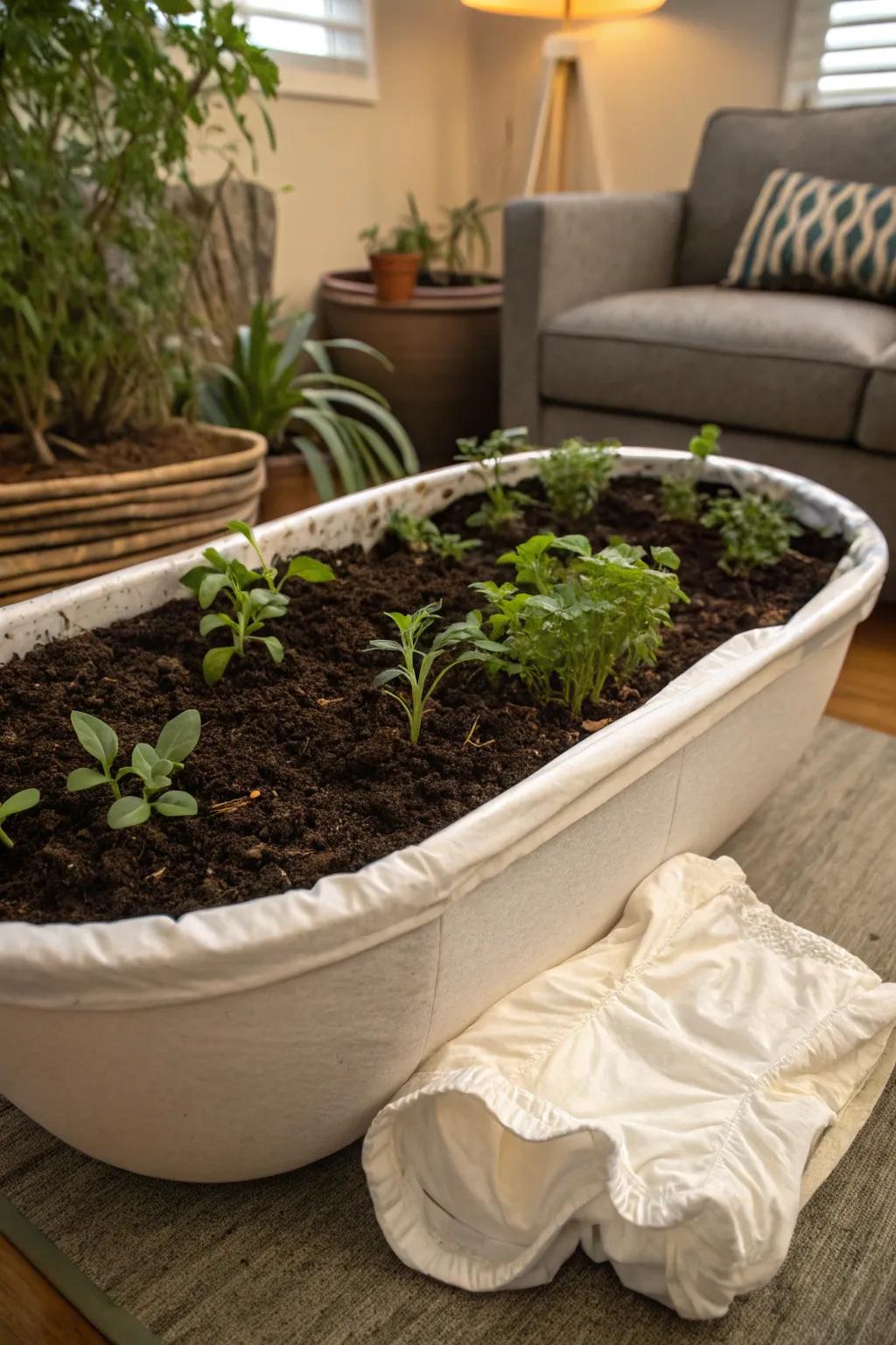 A creative method for retaining moisture using a pad.
