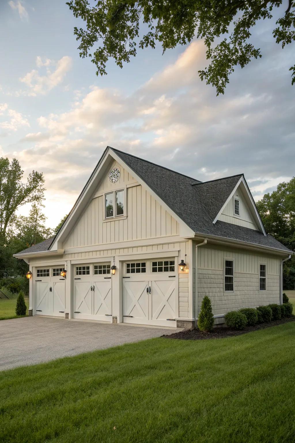 Stylish and spacious: Classic gabled roof garage.