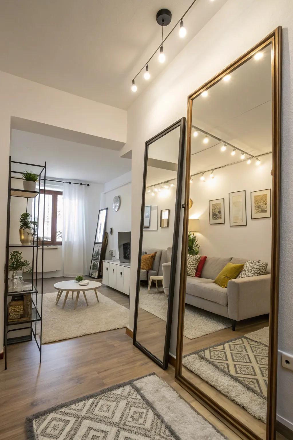 Mirrors work wonders in creating the illusion of space and depth.