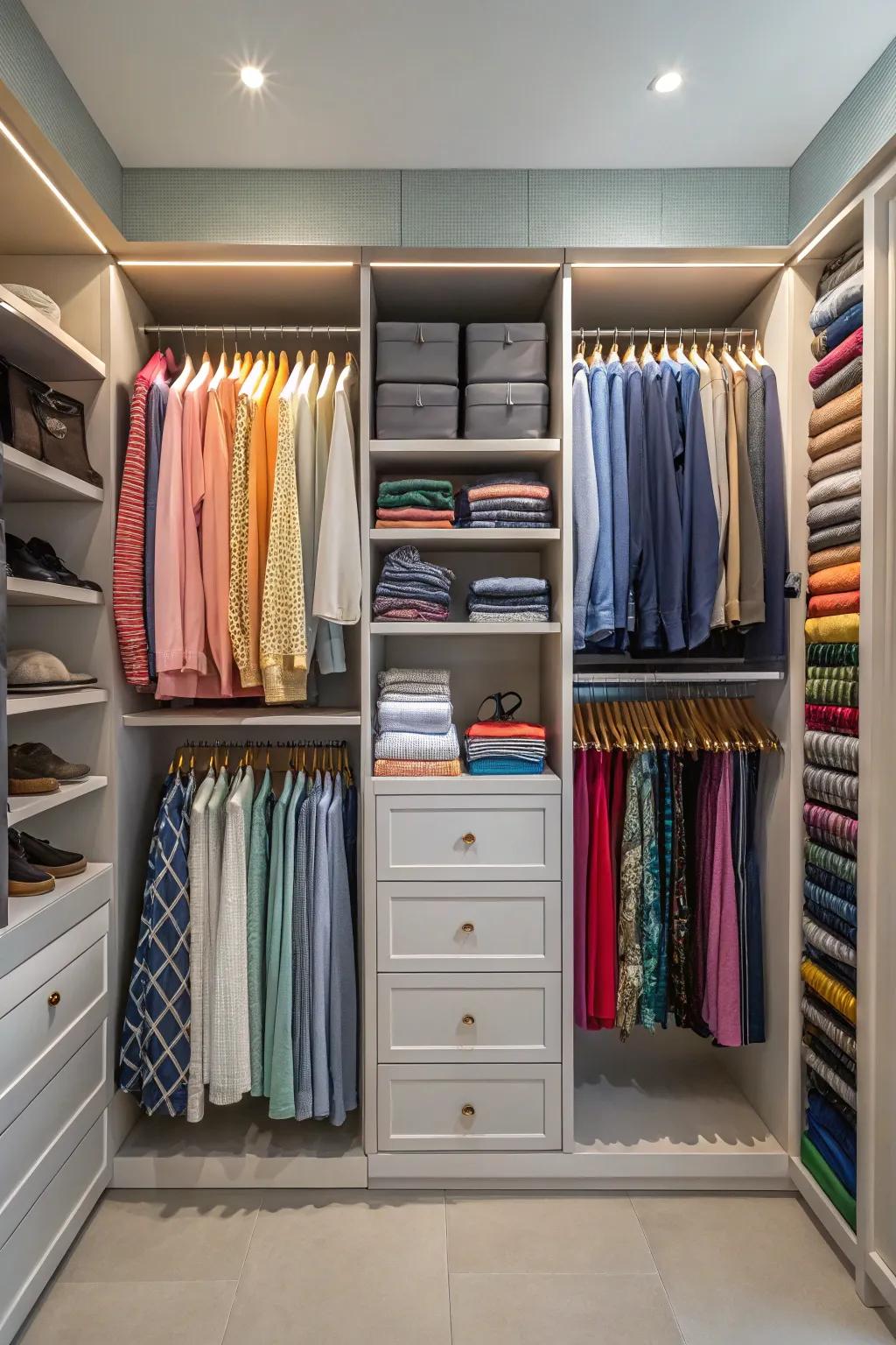 Color matching for a closet that looks good.